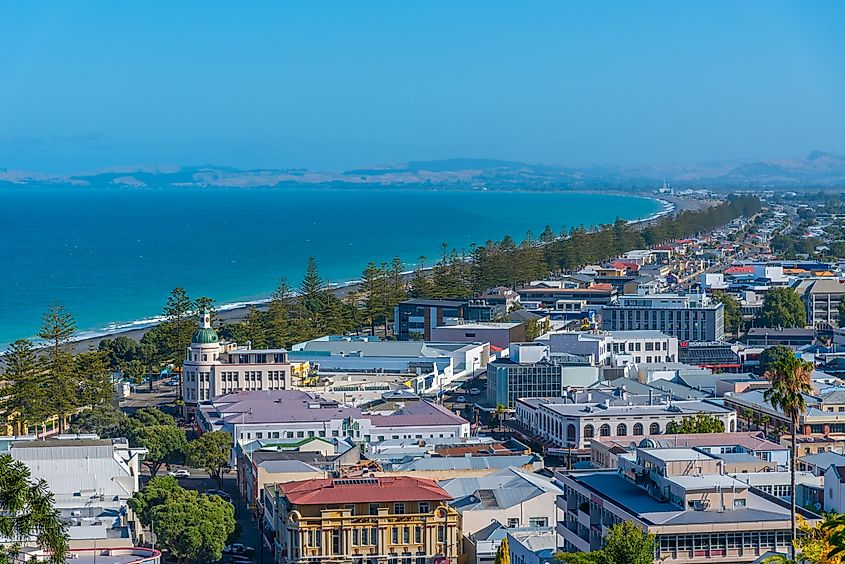 Aerial view of Napier, New Zealand.