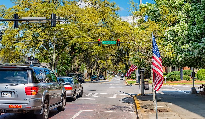 The downtown district of Thomasville, Georgia. Image credit Allard One via Shutterstock