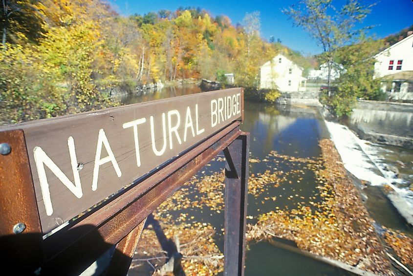Sign for Natural Bridge, North Adams, Massachusetts
