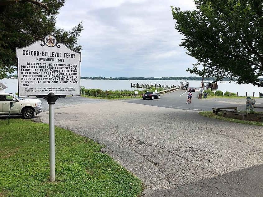 The historic ferry site in Oxford, Maryland
