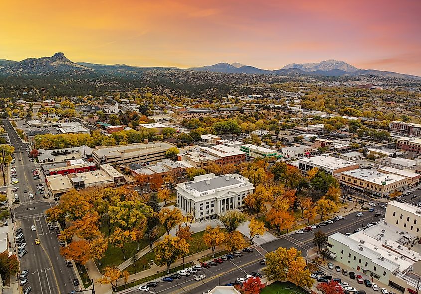 Aerial view of Prescott, Arizona