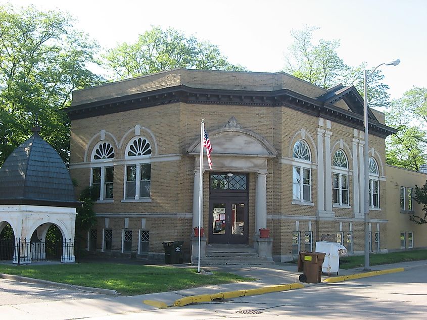Monticello Carnegie Library in Monticello, Indiana.