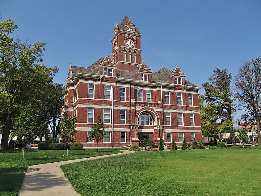 The impressive Rice County Courthouse in Lyons, Kansas