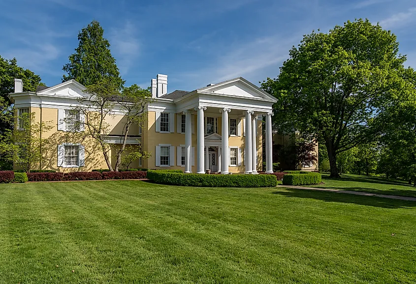 Mansion Museum at Oglebay Resort near Wheeling, West Virginia, a restored historic mansion surrounded by landscaped grounds
