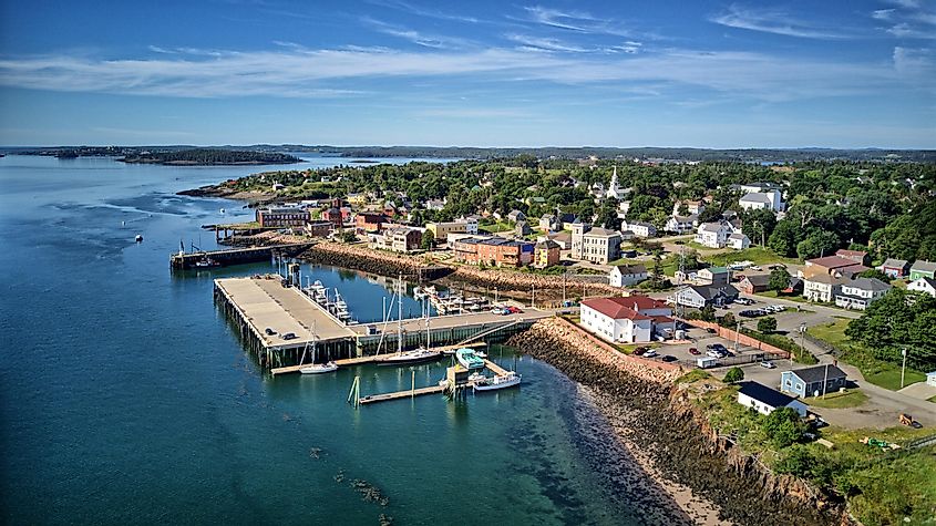 Aerial view of Eastport, Maine.