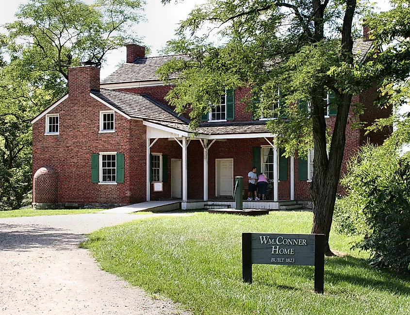 Original Conner house at Conner Prairie living history museum in Fishers, Indiana.