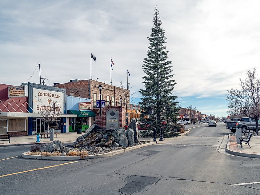 Aerial View of the tiny town of Eureka, Nevada on Highway 50