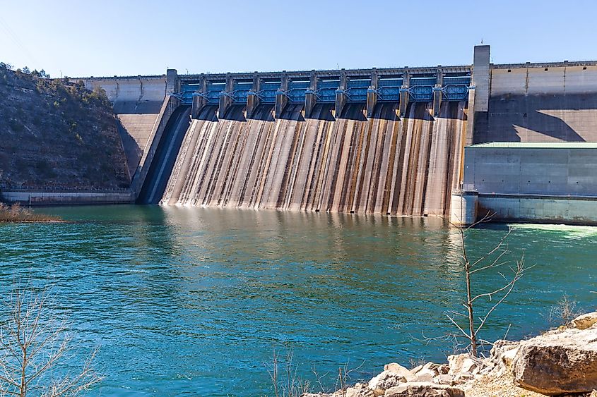 Table Rock Dam on the White River in Branson, Missouri. 