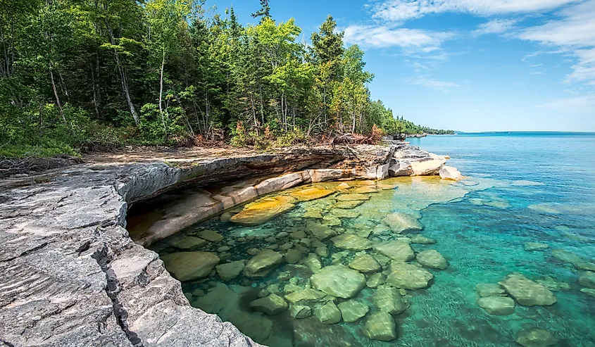 Crystal Clear Waters of a Lake Superior Cove near Munising, Michigan.