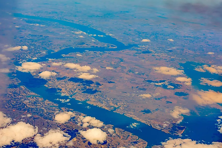 Aerial view of Lake Sakakawea