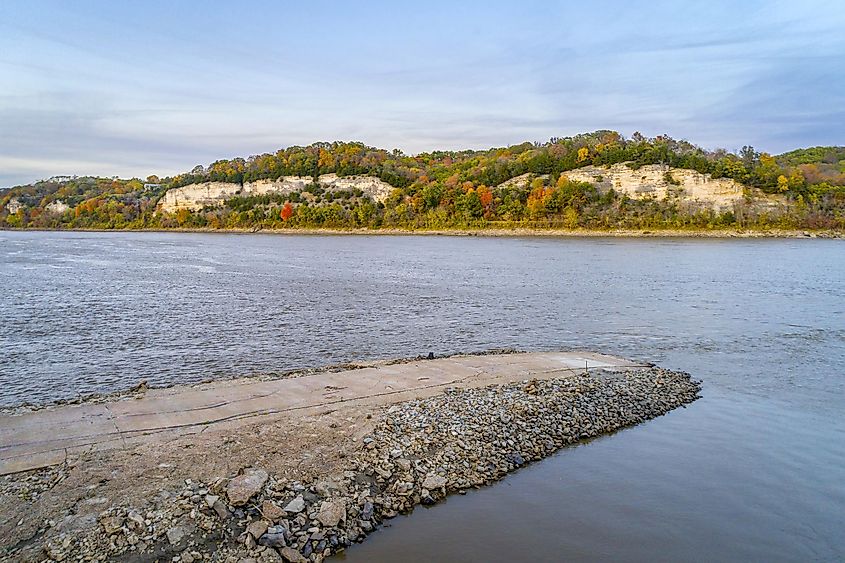 The Missouri River near Rocheport, Missouri.