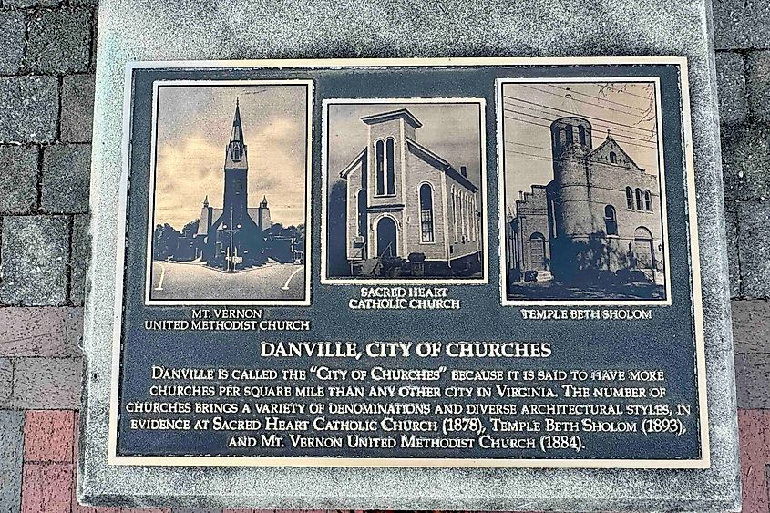 Danville CIty of Churches Plaque image credit Bryan Dearsley