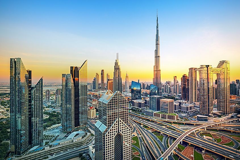 Skyline of Dubai in the UAE