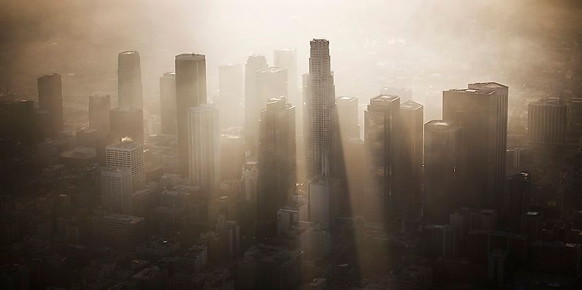 Smog over Los Angeles, California