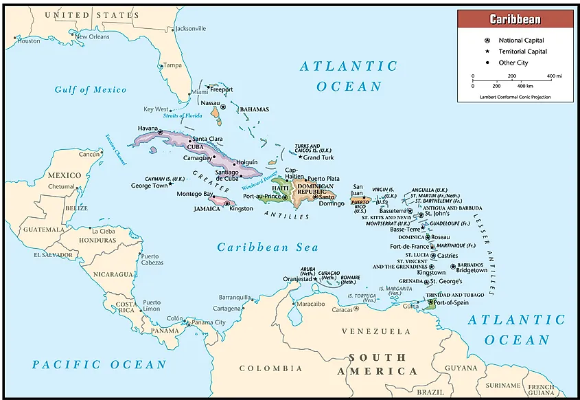 Map Of Caribbean Islands With Names Geography Of The Caribbean - Worldatlas