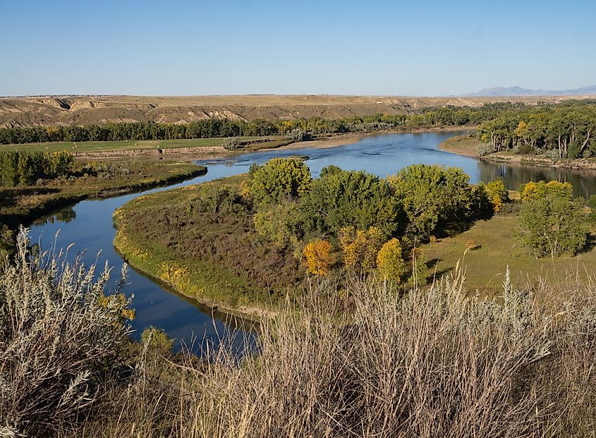 Overlook of the Marias and Missouri Rivers at Lewis and Clark Expedition's Decision Point in Montana.