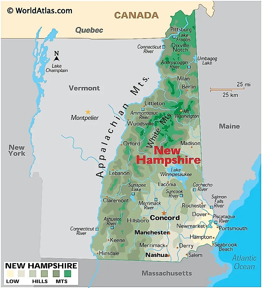 New Hampshire Map