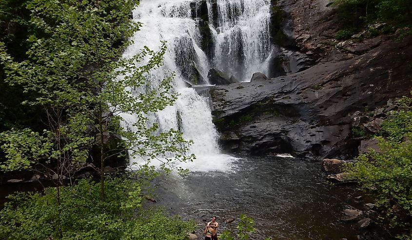 Posing for a selfie in front of Bald River Falls on the Tennessee side of the Cherohala Skyway. The Skyway also extends east into North Carolina.