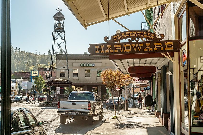 Placerville Mainstreet with Bell Tower