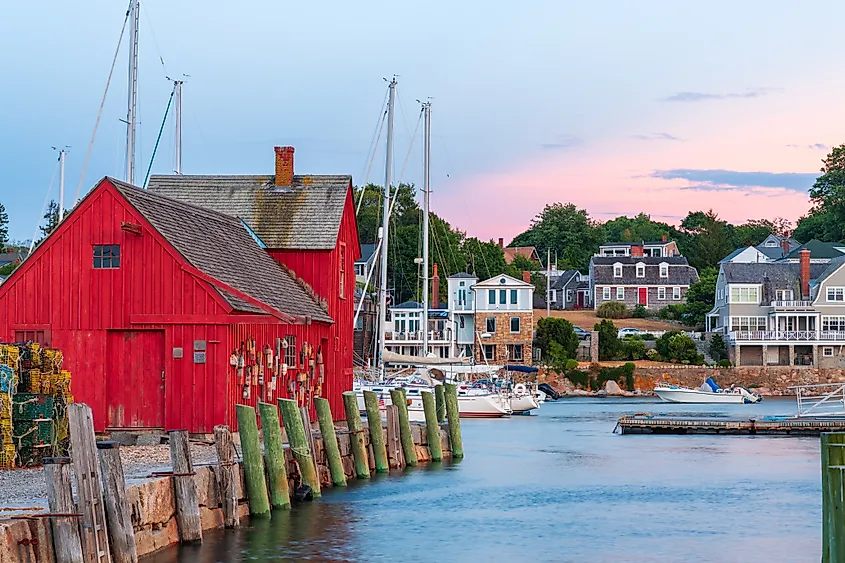The scenic harbor at Rockport, Massachusetts.