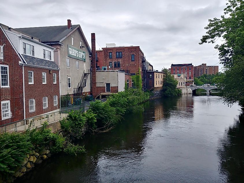 View of the Mystic River in downtown Medford, via quiggyt4 / Shutterstock.com