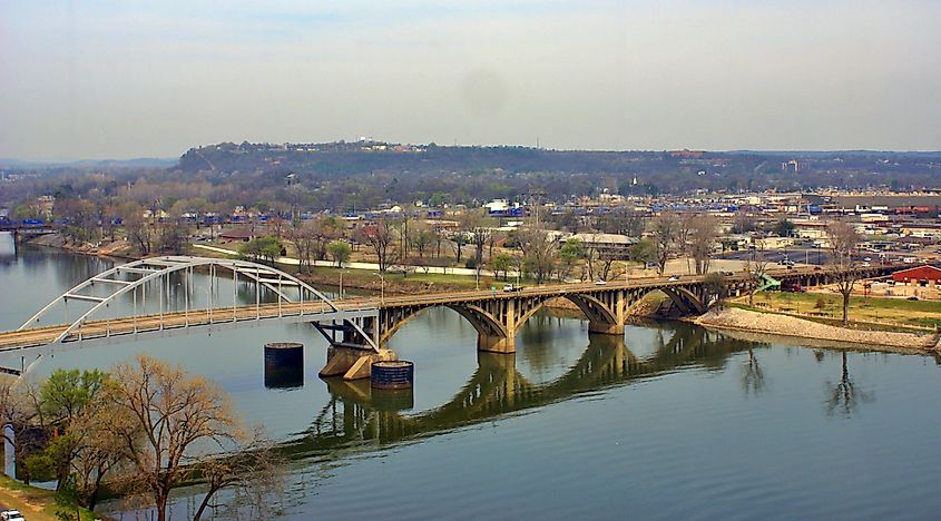 View of North Little Rock from across the Arkansas, via Wikipedia