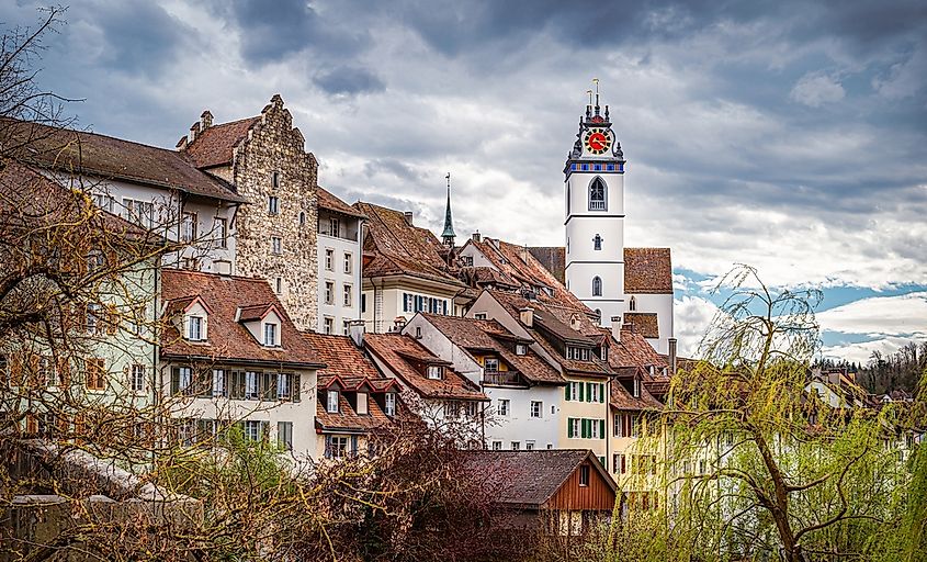 View of the old part of the city Aarau