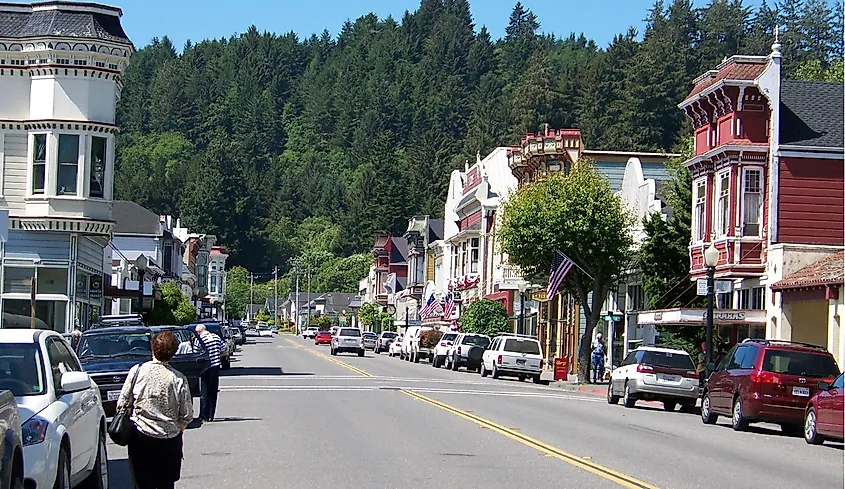 Main Street in Ferndale, California. Editorial credit: mikluha_maklai / Shutterstock.com