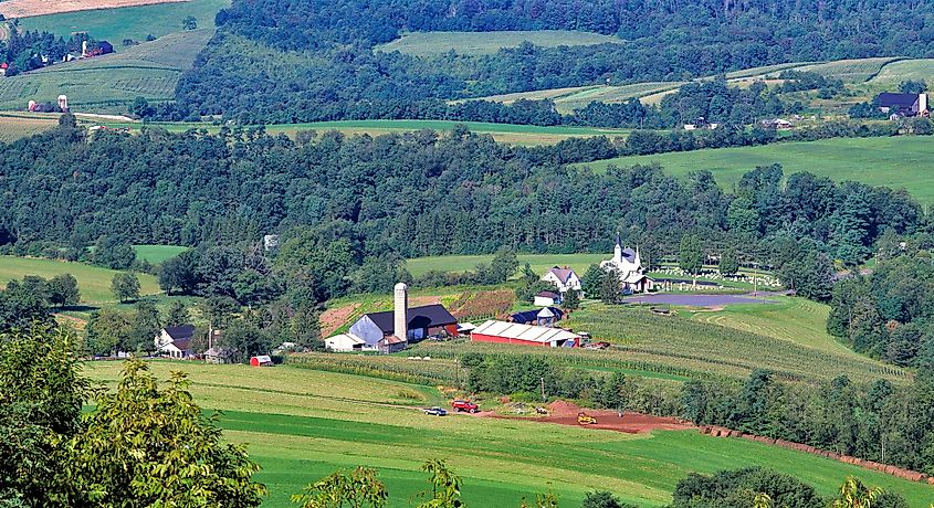 Aerial view of Lewisburg in West Virginia