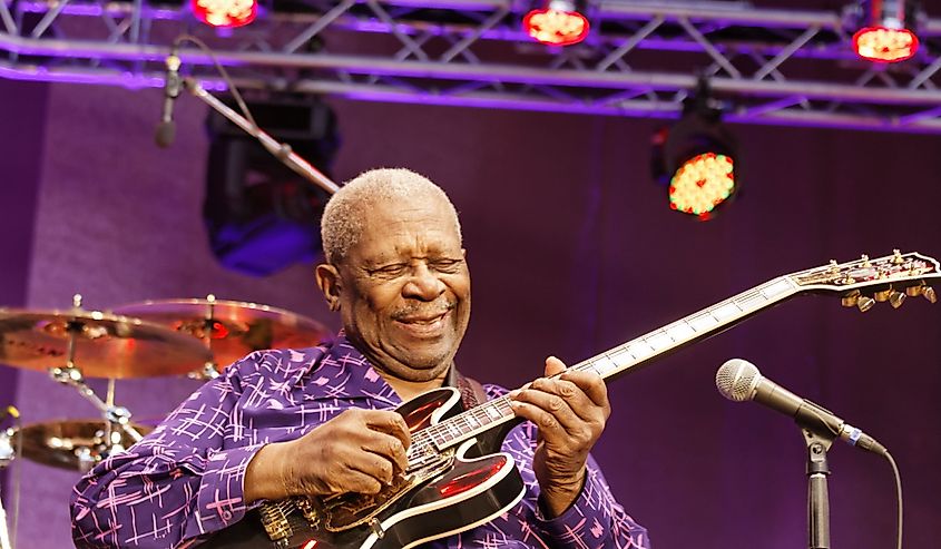 Legendary blues guitar player B.B. King in concert at Jazzopen Stuttgart July 01, 2011 in Stuttgart, Germnay