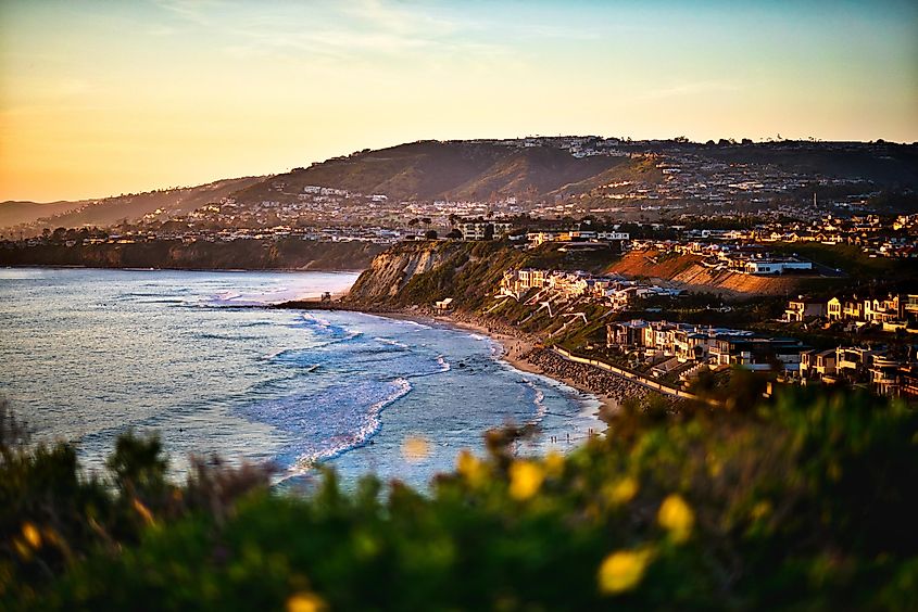 Sunset view of Dana Point, California.