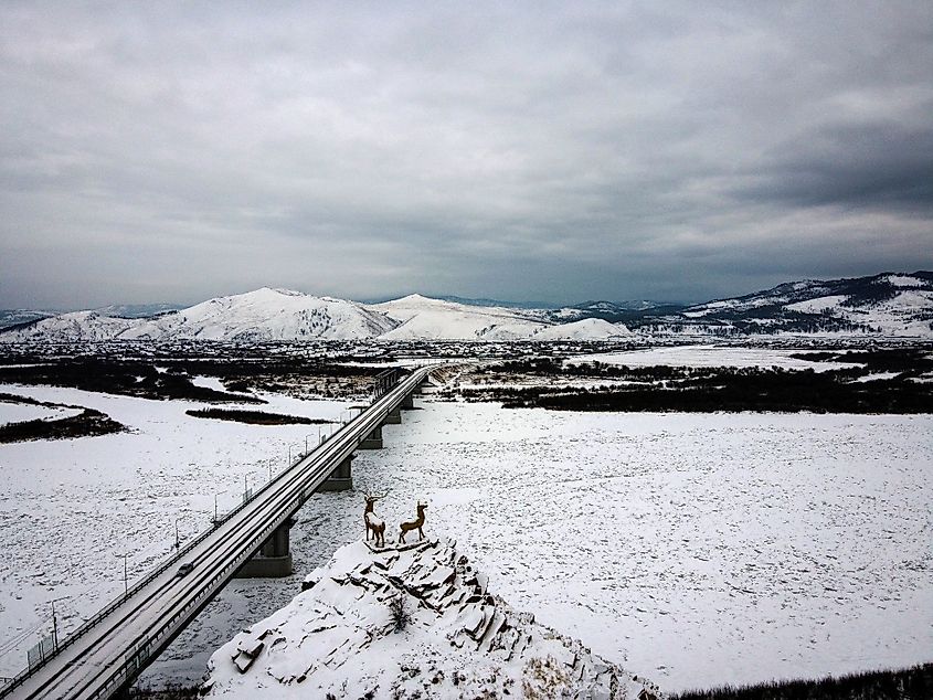 Selenga River in Ulan-Ude, Russia