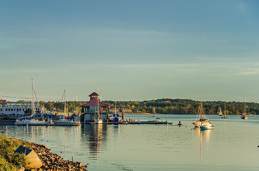 Burlington Harbour at sunset, Vermont