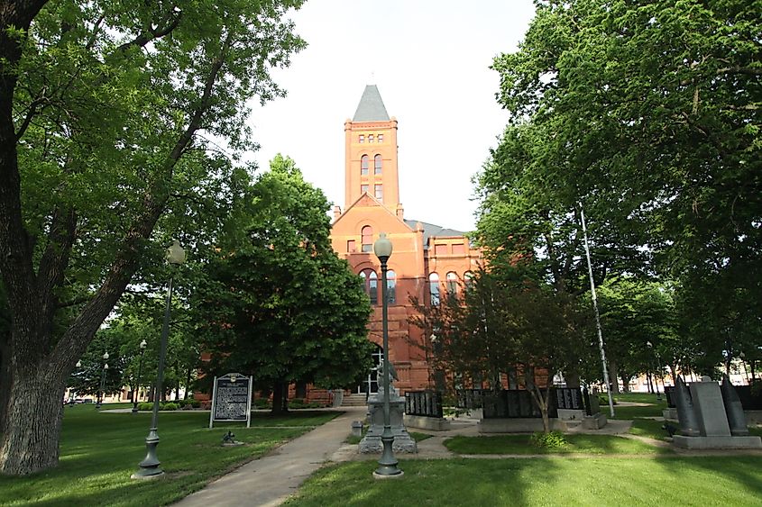 The Hamilton County Courthouse in Aurora, Nebraska.