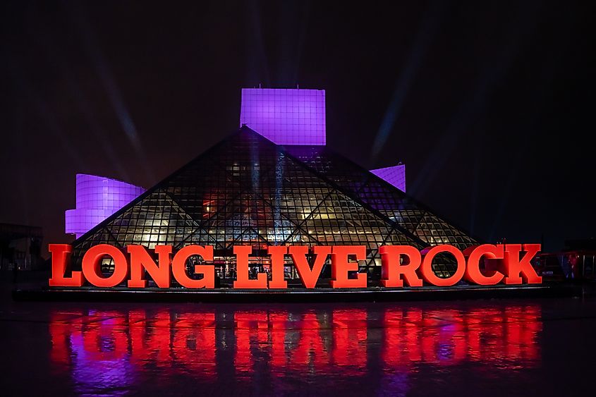 The Rock and Roll Hall of Fame in Cleveland, Ohio.