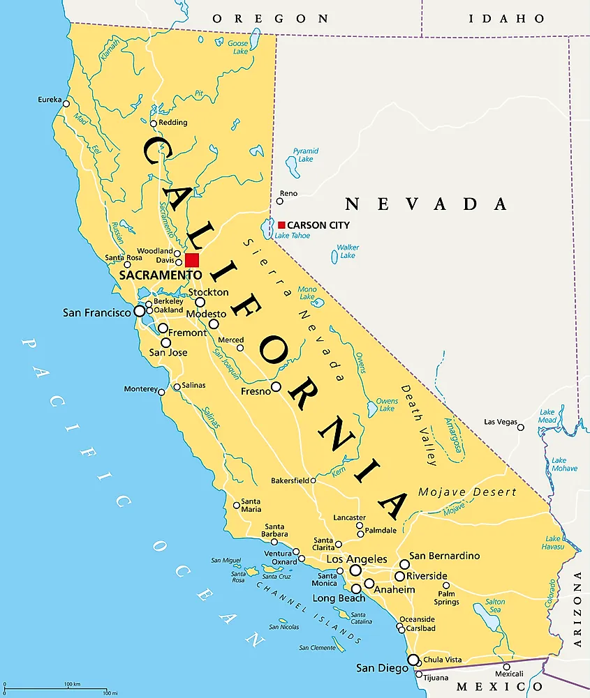 What States Border California? - WorldAtlas