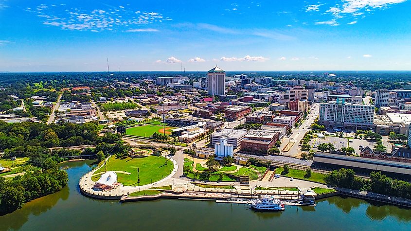 Drone Aerial View of Downtown Montgomery Alabama