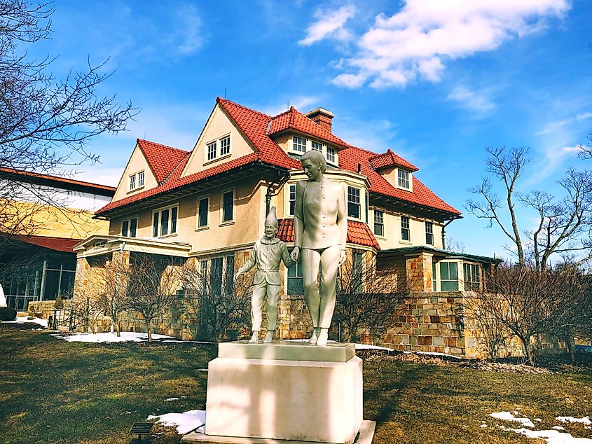 Exterior view of the New Britain Museum of American Art in New Britain, Connecticut