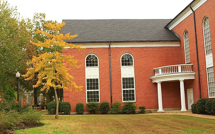 A colorful autumn day at Lyon College in Batesville, Arkansas