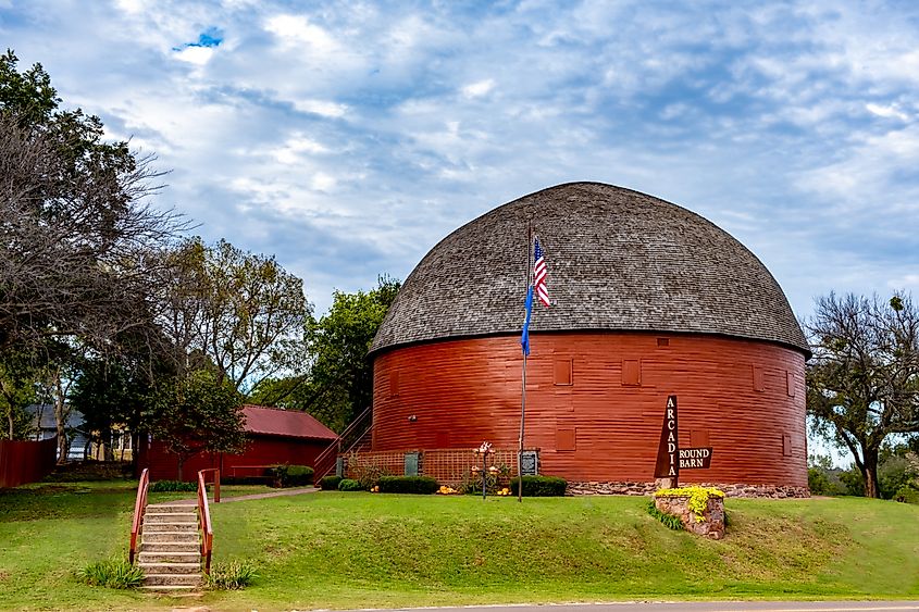 The famous Route 66 Round Barn in Arcadia, Oklahoma.