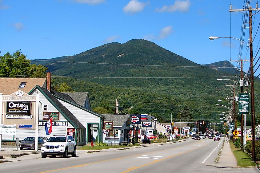 The Main Street in Lincoln, New Hampshire.