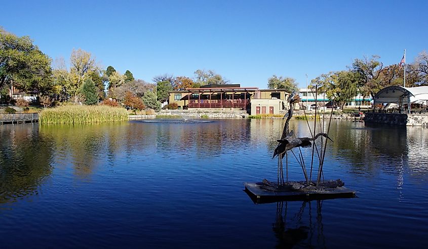 View of Ashley Pond Park in Los Alamos