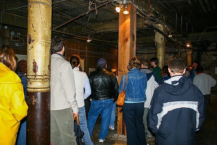 Seattle, Washington, looking at The Underground Seattle Tour. 