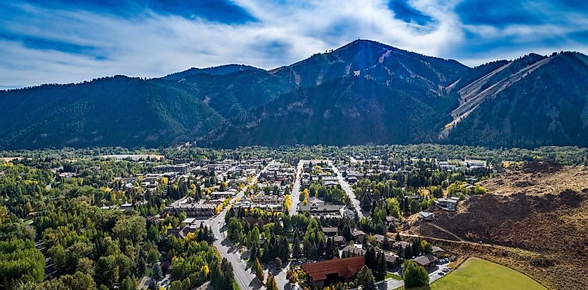 Aerial view of Ketchum, Idaho