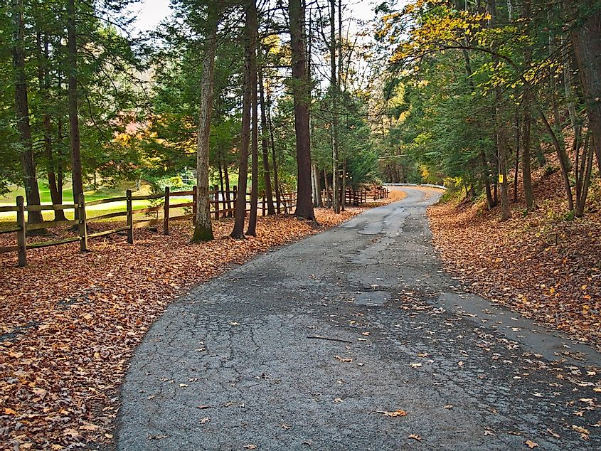 A beautiful countryside road near Pocono Pines, Pennsylvania.