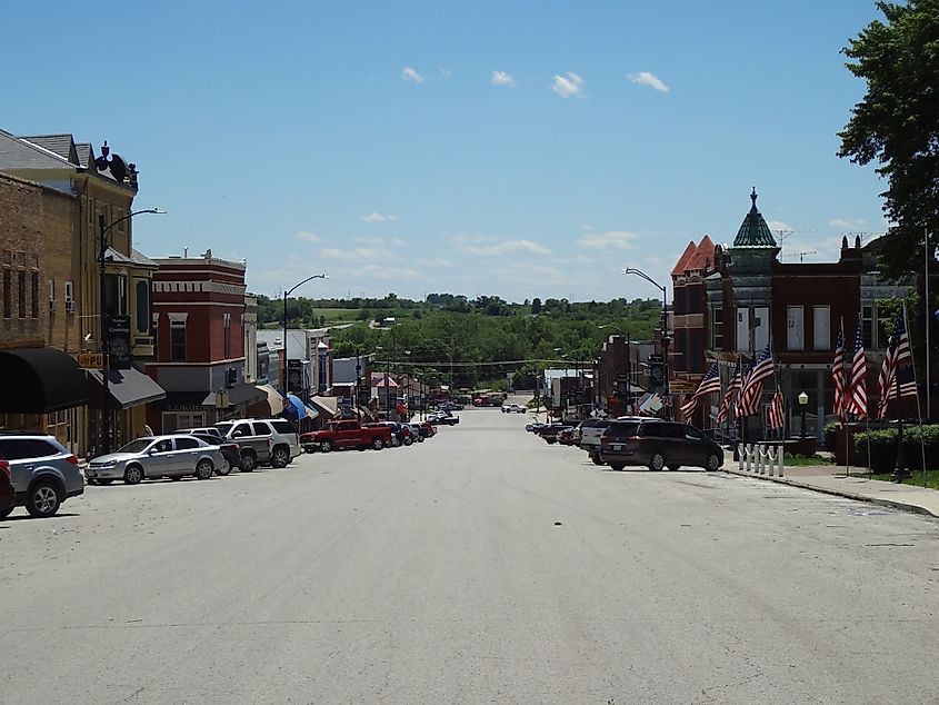 View of main street in Corning, Iowa.