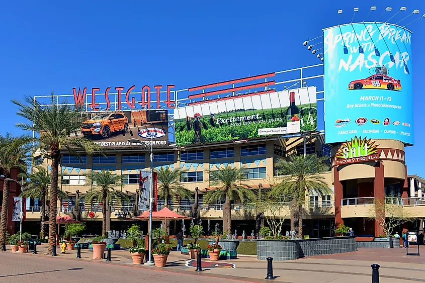 A portion of the central court of the Westgate Entertainment District in Glendale, Arizona