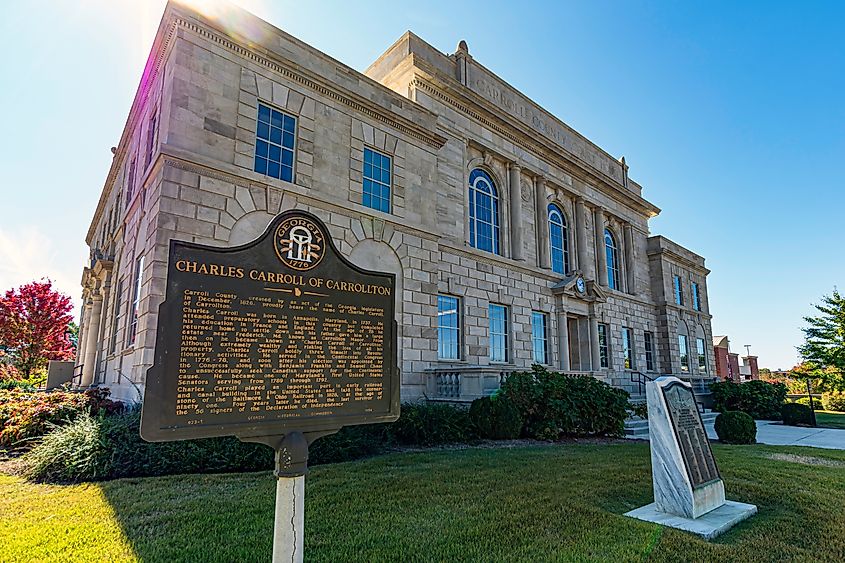 Historic Carroll County courthouse in Carrollton, Georgia