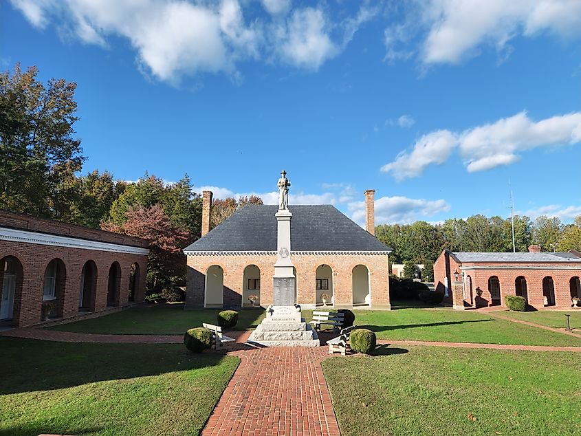 The historic King William County Courthouse in King William, Virginia