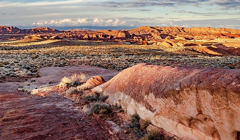 The Valley of Fire in the late afternoon